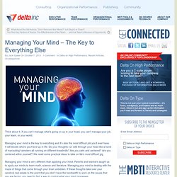 Managing Your Mind – The Key to Everything Else