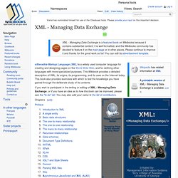XML - Managing Data Exchange