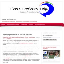 Managing Feedback: A Tool for Teachers