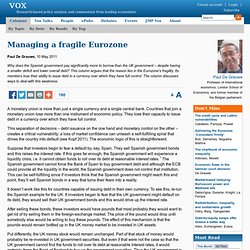 Managing a fragile Eurozone