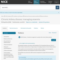 Chronic kidney disease: managing anaemia