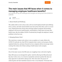 The main issues that HR faces when it comes to managing employee healthcare benefits? - Onsurity’s Newsletter