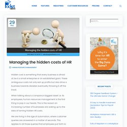 Managing the hidden costs of HR management
