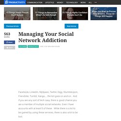 Managing Your Social Network Addiction