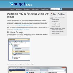 Managing Nuget Packages Using The Dialog