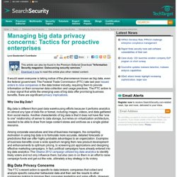 Managing big data privacy concerns: Tactics for proactive enterprises