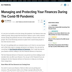 Managing and Protecting Your Finances During The Covid-19 Pandemic