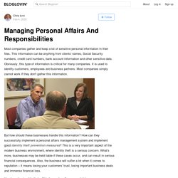 Managing Personal Affairs And Responsibilities