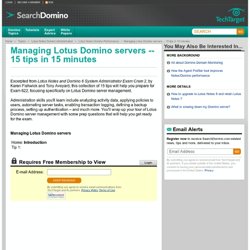 Managing Lotus Domino servers