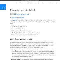 Managing technical debt