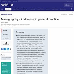 Managing thyroid disease in general practice