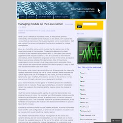 Managing moduls on the Linux?kernel ? Tournas Dimitrios