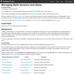 Managing Rails Versions and Gems