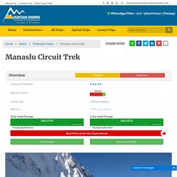 Manaslu Circuit Trek, Manaslu Circuit trekking
