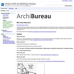 msa-mel-scripting-maya - Manchester School of Architecture_ MEL Scripting Repository