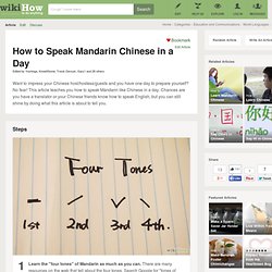 How to Speak Mandarin Chinese in a Day - wiki How