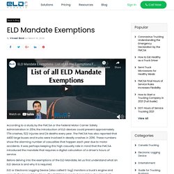 ELD Mandate Exemptions
