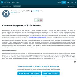 Common Symptoms Of Brain Injuries