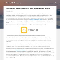 Manier om geen internetverbindingsfout in een Telenet internet op te lossen