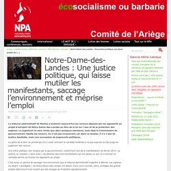 Notre-Dame-des-Landes : Une justice politique, qui laisse mutiler les manifestants, saccage l'environnement et méprise l'emploi