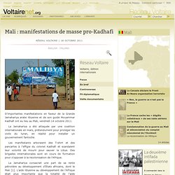 Mali : manifestations de masse pro-Kadhafi