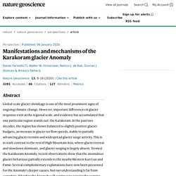 Manifestations and mechanisms of the Karakoram glacier Anomaly