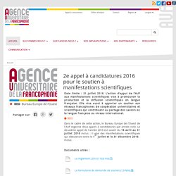 2e appel à candidatures 2016 pour le soutien à manifestations scientifiques