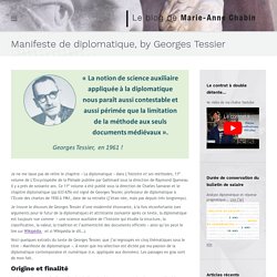 Manifeste de diplomatique, by Georges Tessier