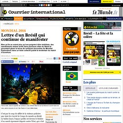 Lettre d'un Brésil qui continue de manifester