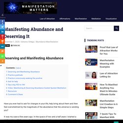 Manifesting Abundance and Deserving It -