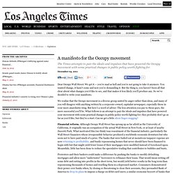 A manifesto for the Occupy movement - latimes.com
