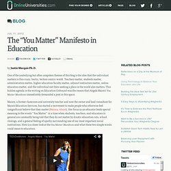 The “You Matter” Manifesto in Education