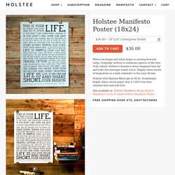 The Holstee Manifesto Original Letterpress Poster