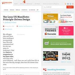 The Lean UX Manifesto: Principle-Driven Design