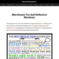 [Manifesto] The Self-Reflection Manifesto