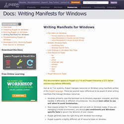 Writing Manifests for Windows