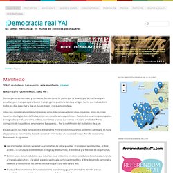 ¡Democracia real YA! - Europa para los ciudadanos y no para los mercados: No somos mercancía en manos de políticos y banqueros