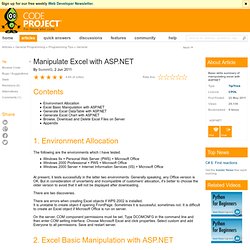 Manipulate Excel with ASP.NET
