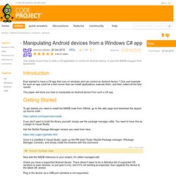 Manipulating Android devices from a Windows C# app