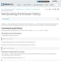 Manipulating the browser history