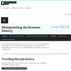 Manipulating the browser history - Web APIs