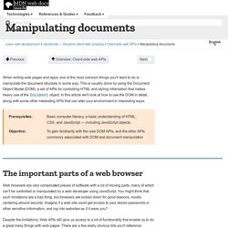 Manipulating documents - Learn web development