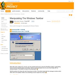 Manipulating The Windows Taskbar