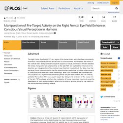 Manipulation of Pre-Target Activity on the Right Frontal Eye Field Enhances Conscious Visual Perception in Humans