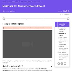 Manipulez les onglets - Maîtrisez les fondamentaux d'Excel