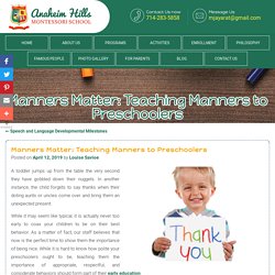 Manners Matter: Teaching Manners to Preschoolers