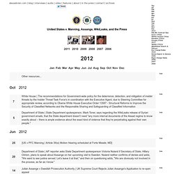 Timeline of United States investigation and case(s) against Bradley Manning, Julian Assange, and WikiLeaks (Work in Progress)