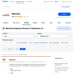 Working at Mantrans in Tallahassee, FL: Employee Reviews