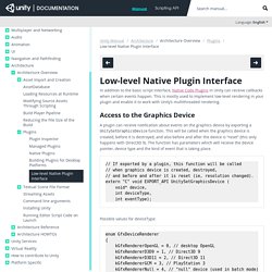 Low-level Native Plugin Interface