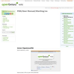POS/User Manual/Starting/es - Openbravo wiki